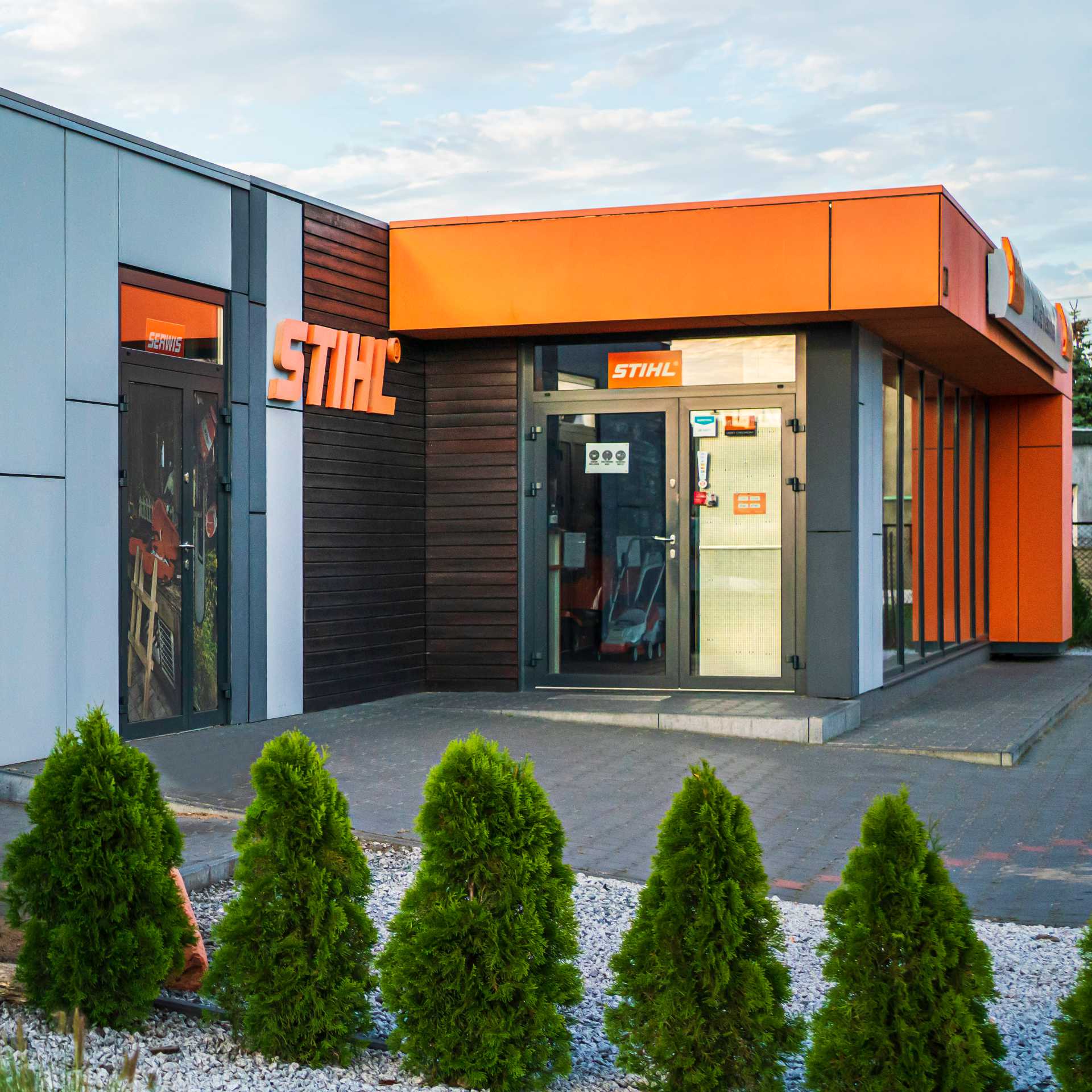 Handelspaviljong, container, Företaget Stihl