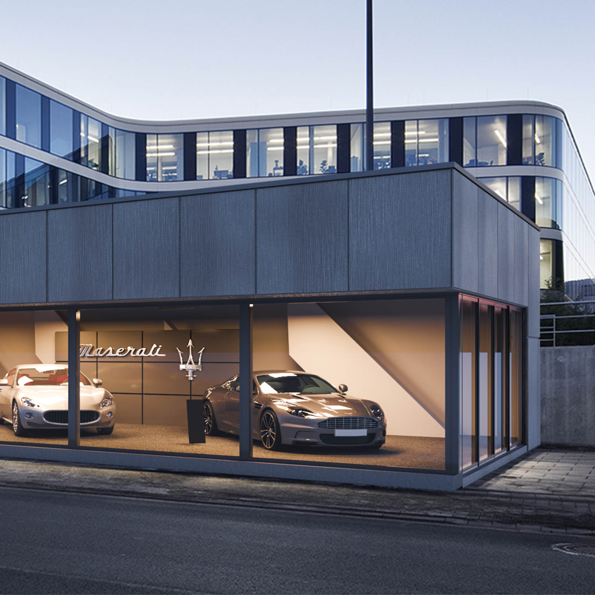 Utställningspaviljong, container, visualisering