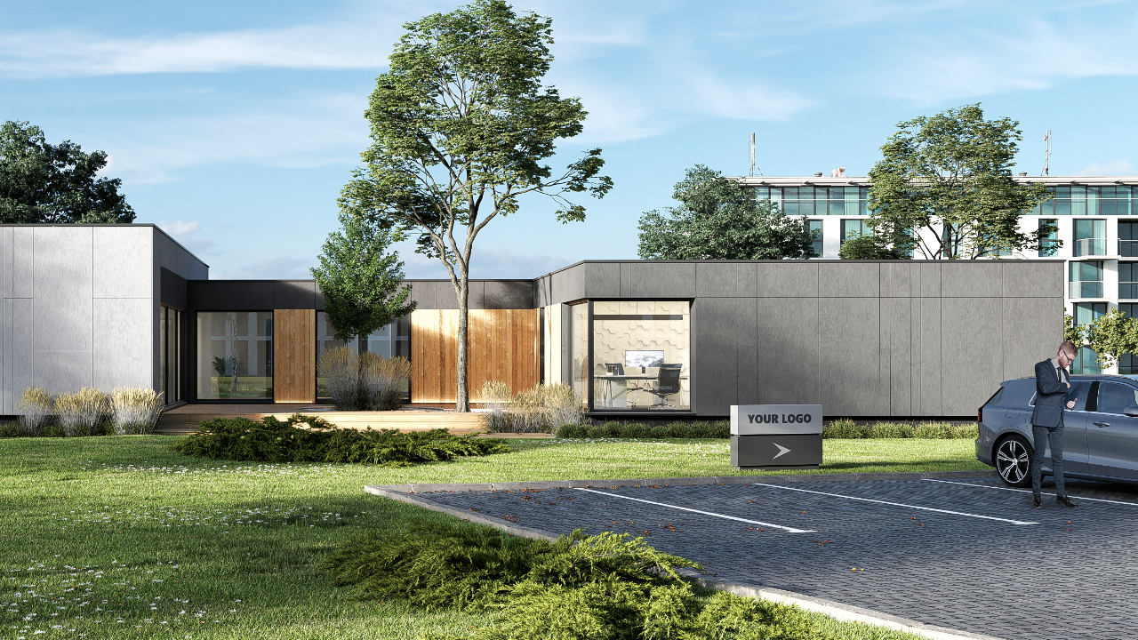 Enplans bostadshus 306 m² - visualisering