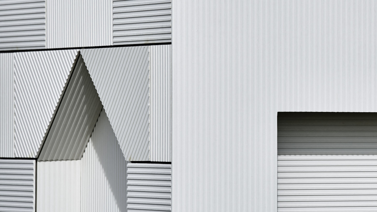 Linea 2-paviljong, fasad av Equitone fibercementskivor