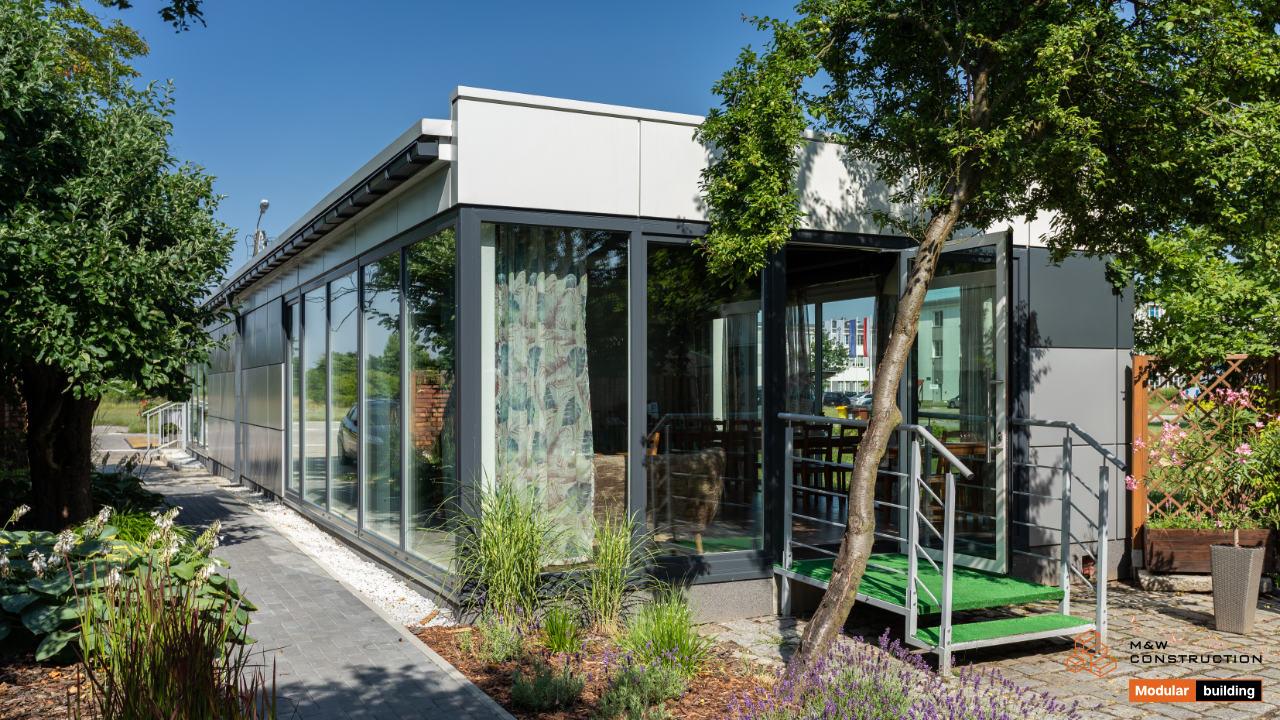 Modulrestaurang, utbyggnad av restaurang CN CROP 93 m² - vy 1