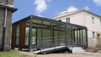 Kontorspaviljong, försäljningskontor för bostäder 50 m² - vy 2