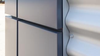 Kontorspaviljong, Mor-pol kontor 60 m², Equitone-fasader - vy 5