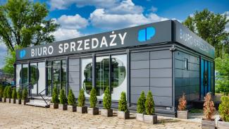 kontorspaviljong, Försäljningskontor för bostäder, Bulwary Wiślane, Mennica Polska 150 m² - vy 3