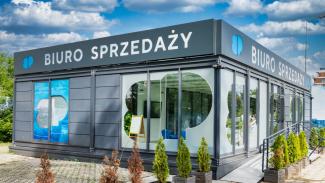 kontorspaviljong, Försäljningskontor för bostäder, Bulwary Wiślane, Mennica Polska 150 m² - vy 5