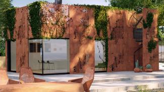 Paviljong med terrass CORTEN - visualisering - 3