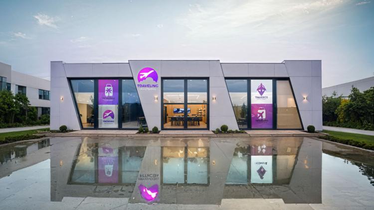 Servicepaviljong 72 m² med måtten 12,0 x 6,0 x 3,2 m