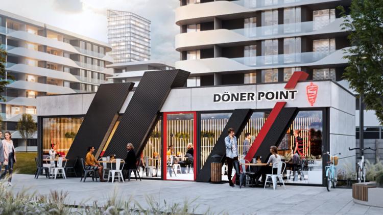 Restaurangpaviljong / modulrestaurang 72 m² med måtten 12,0 x 6,0 x 3,2 m